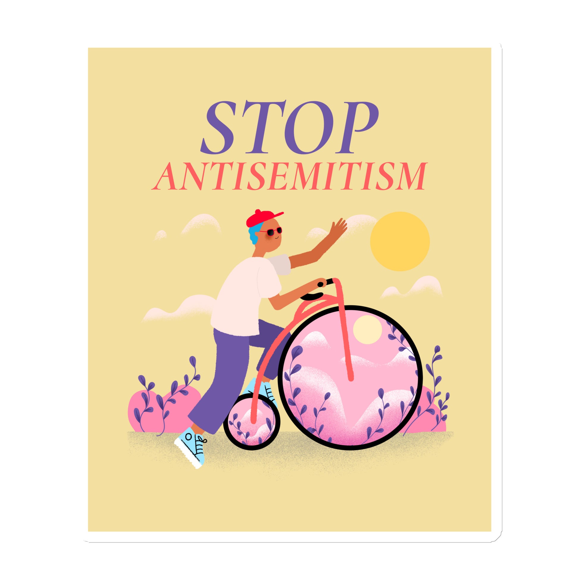 Bike Journey | Stop Antisemitism | Die-Cut Magnet