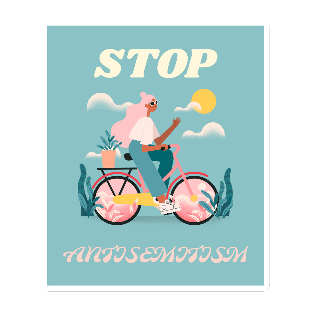 Bike Journey | Stop Antisemitism | Die-Cut Magnet