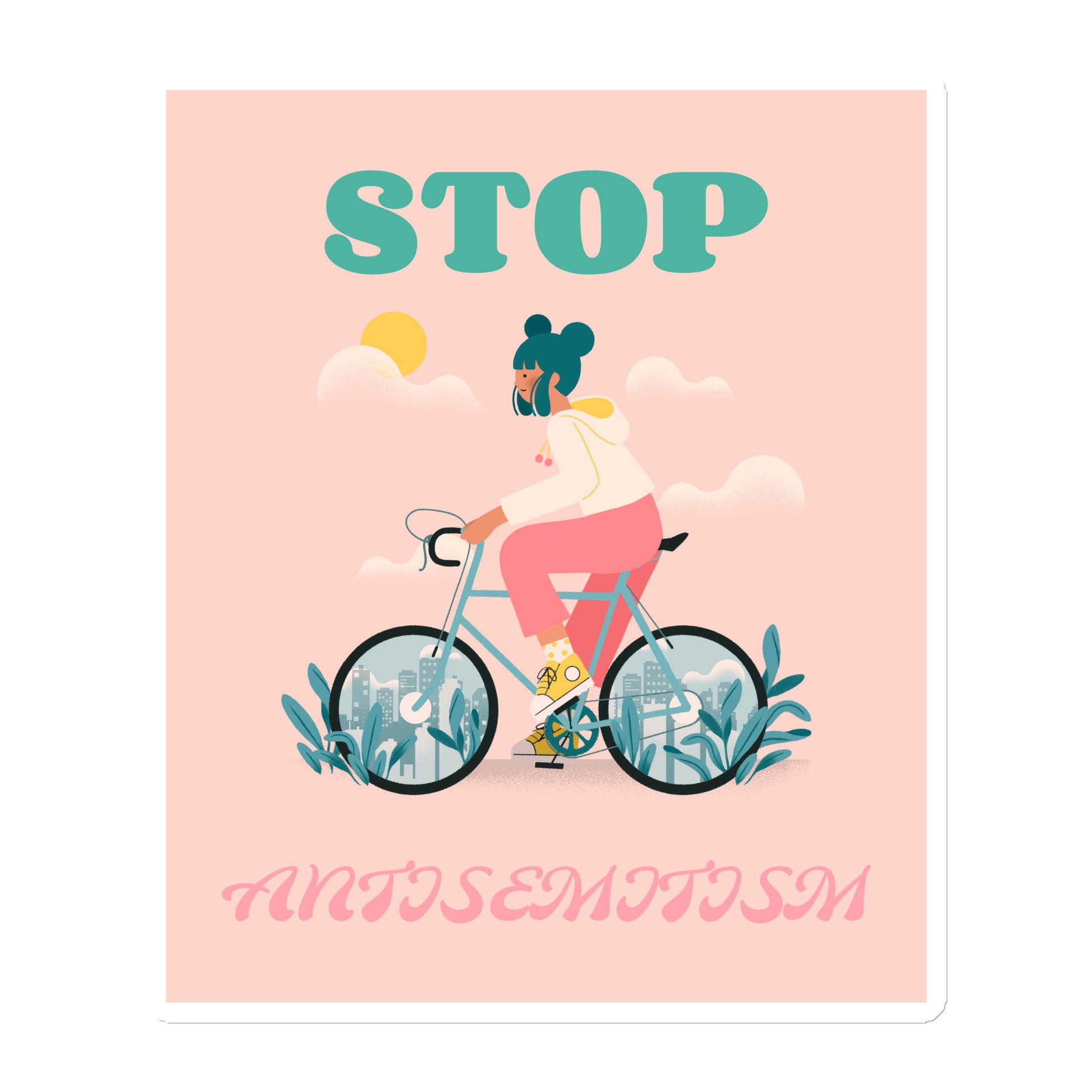 Bike Journey | Stop Antisemitism | Die-Cut Magnet