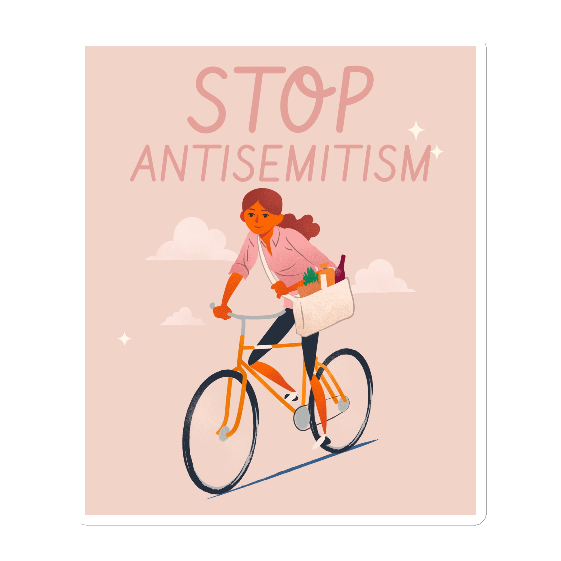 Bike Journey | Stop Antisemitism | Die-Cut Magnet