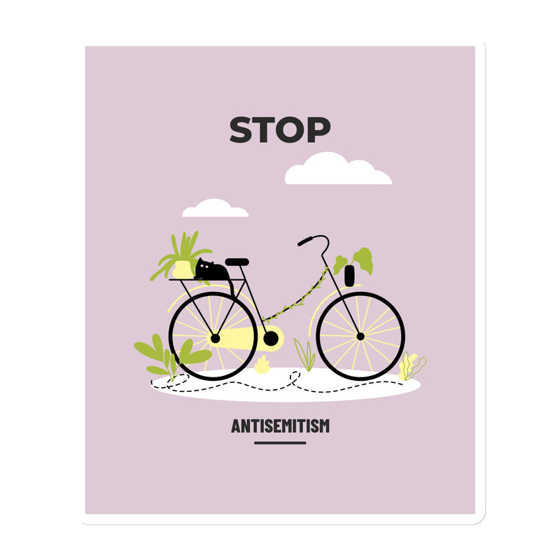 Bike Journey | Stop Antisemitism | Die-Cut Magnet