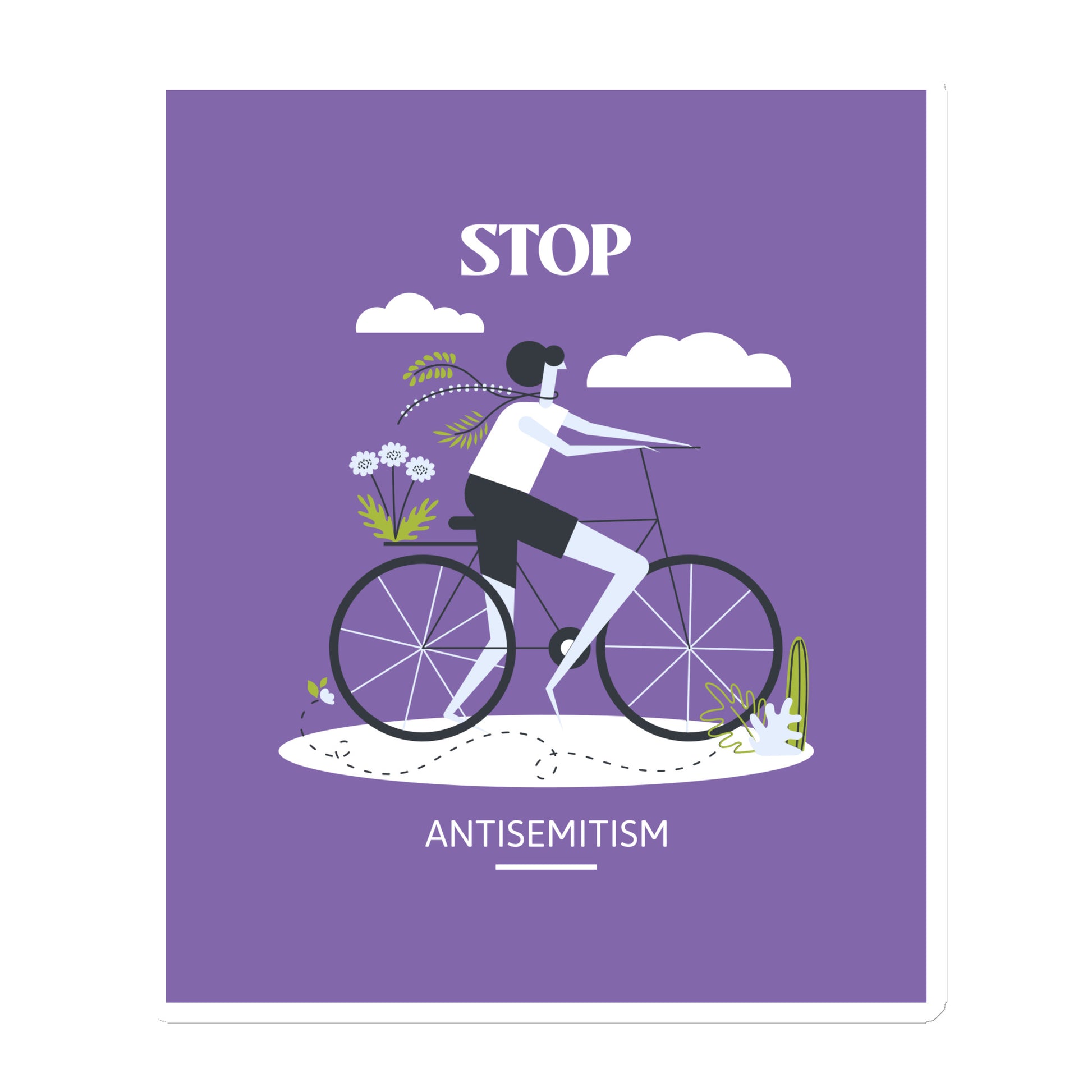 Bike Journey | Stop Antisemitism | Die-Cut Magnet