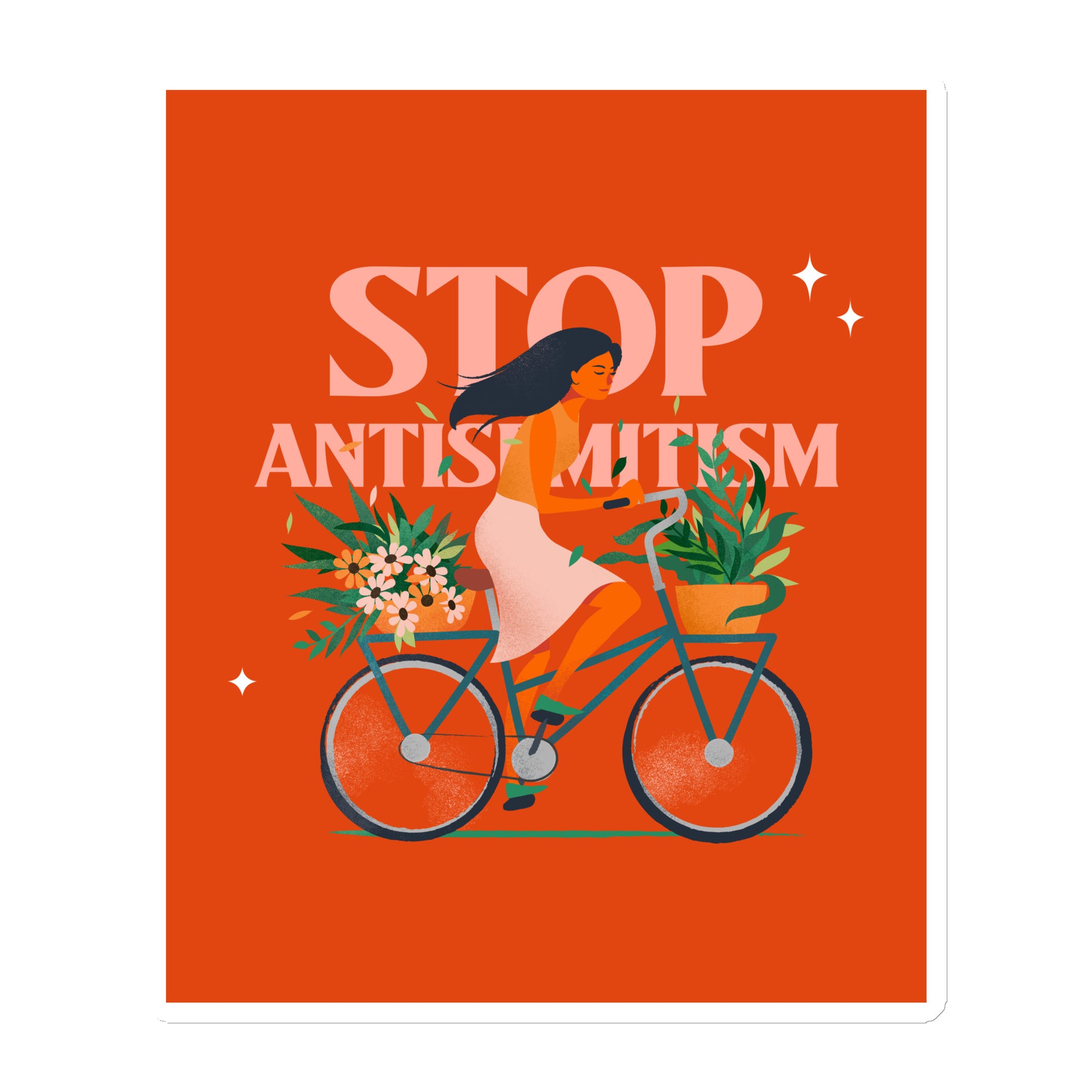 Bike Journey | Stop Antisemitism | Die-Cut Magnet