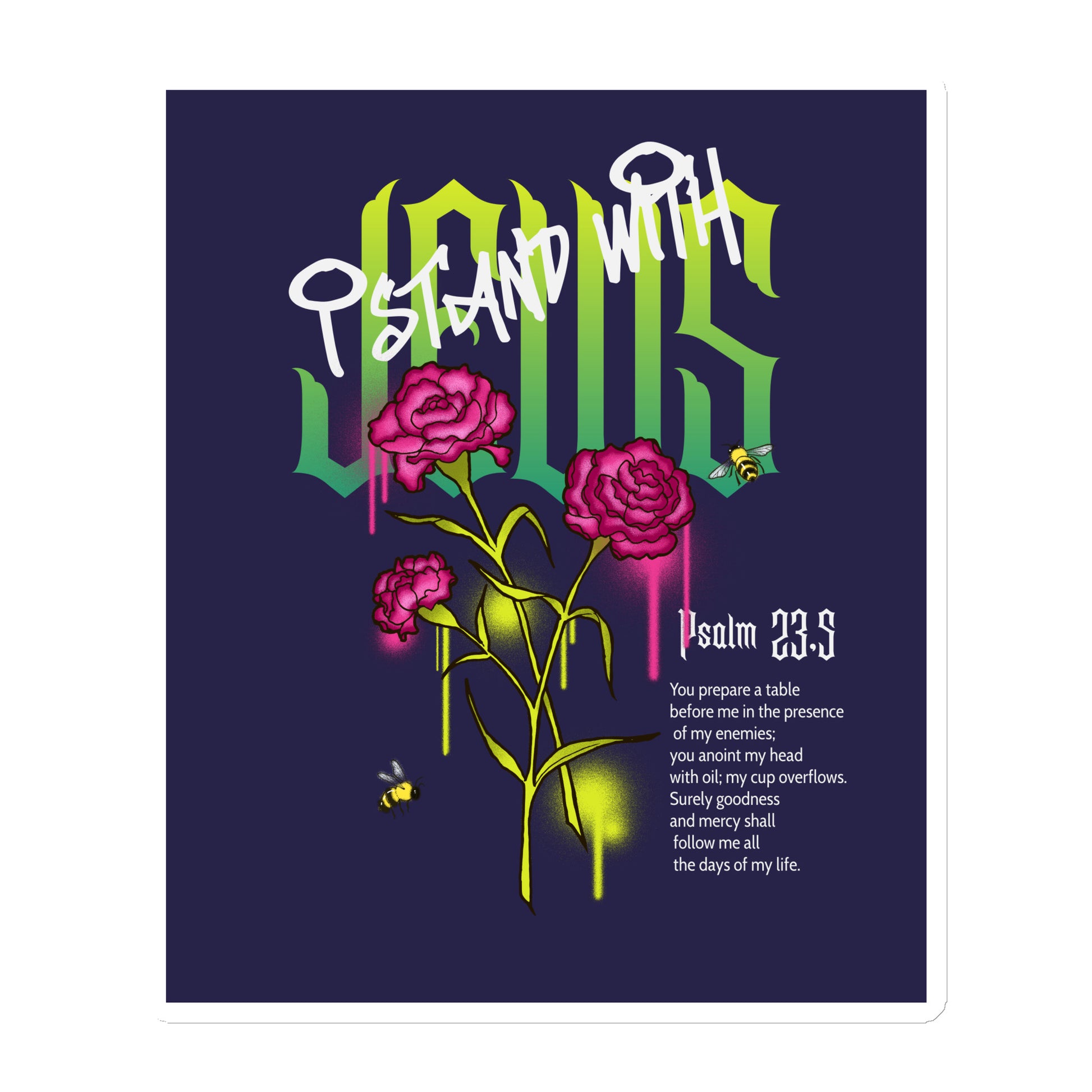 I Stand With Jews | Flower Christian Bible Verse | Die-Cut Magnet