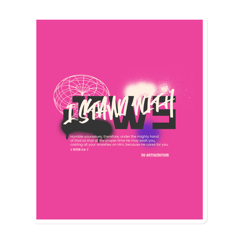 I Stand With Jews Graffiti Bible Verse | Die-Cut Magnet