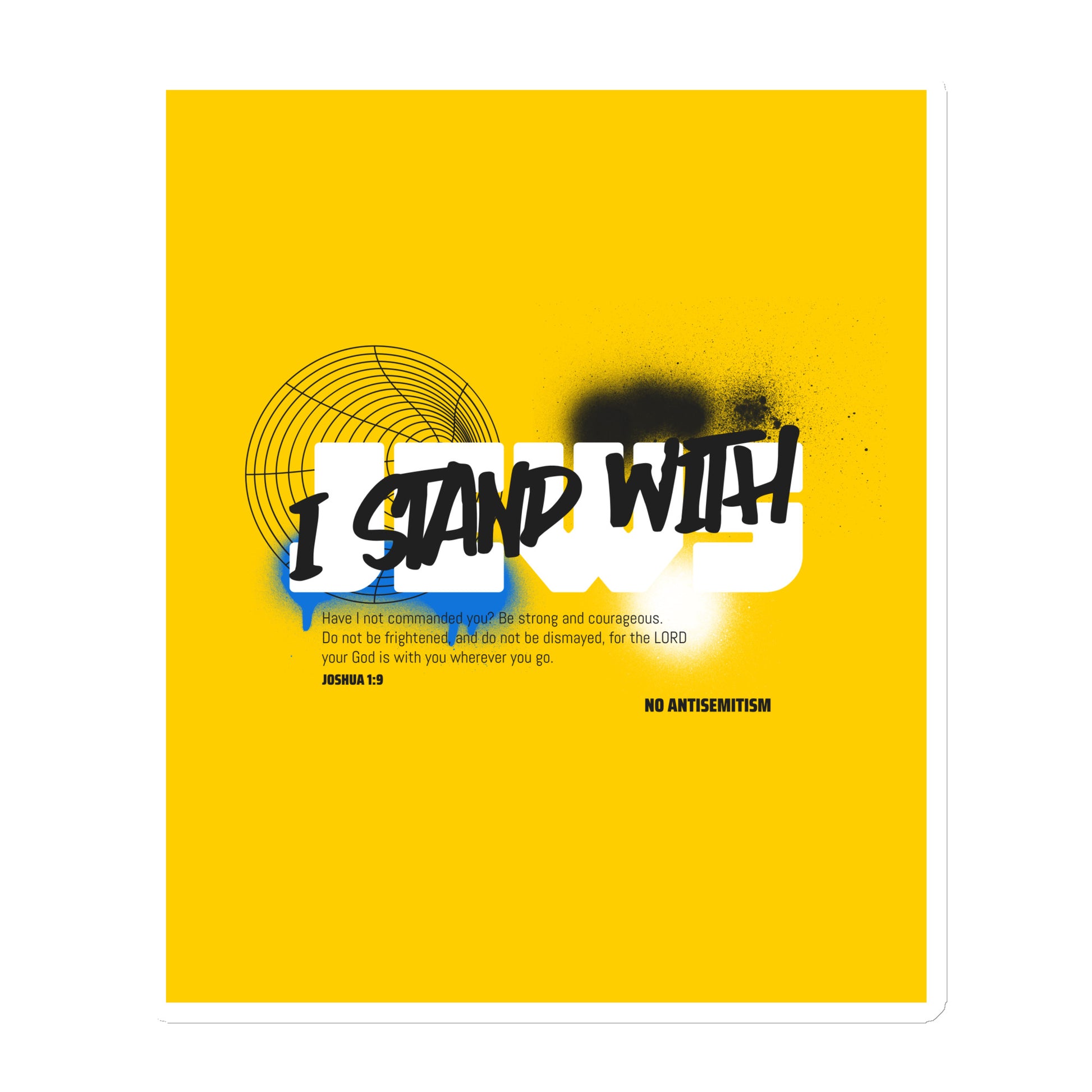 I Stand With Jews Graffiti Bible Verse | Die-Cut Magnet