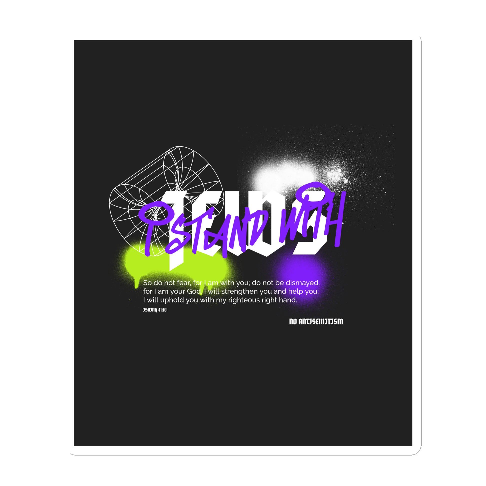 I Stand With Jews Graffiti Bible Verse | Die-Cut Magnet