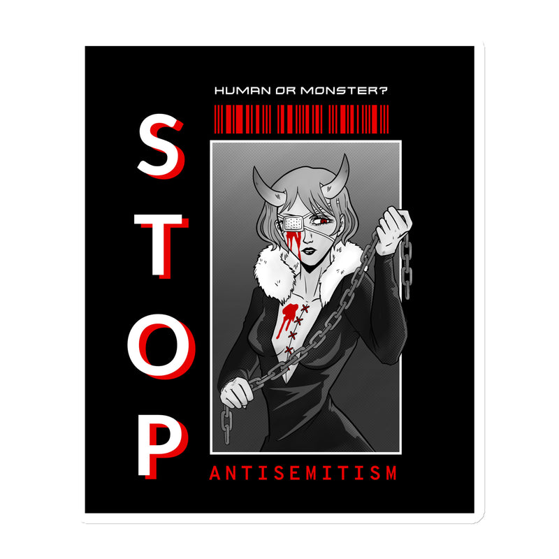 Human Or Monster | Antisemitism | Die-Cut Magnet