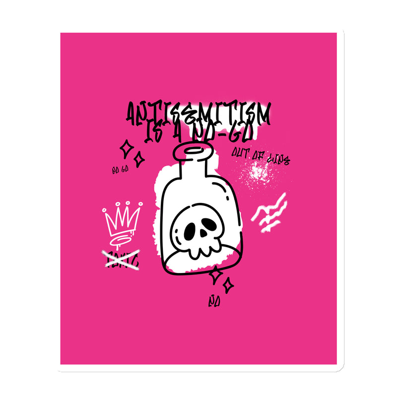 No Go Graffiti Doodle | Antisemitism | Die-Cut Magnet