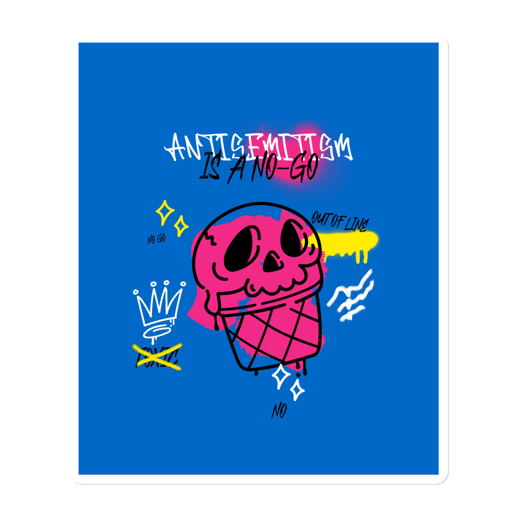 No Go Graffiti Doodle | Antisemitism | Die-Cut Magnet