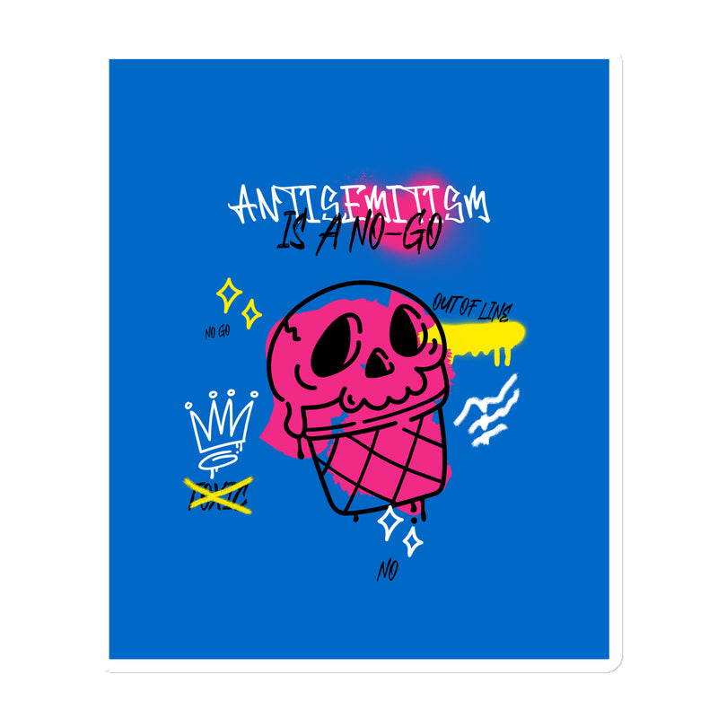 No Go Graffiti Doodle | Antisemitism | Die-Cut Magnet