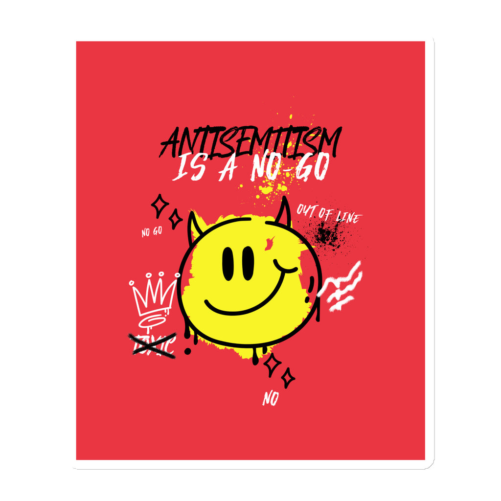 No Go Graffiti Doodle | Antisemitism | Die-Cut Magnet