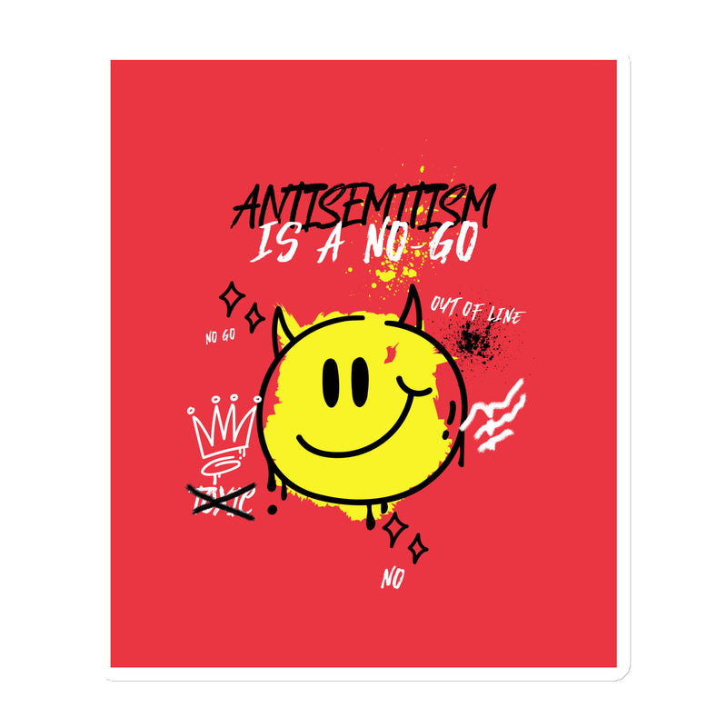No Go Graffiti Doodle | Antisemitism | Die-Cut Magnet
