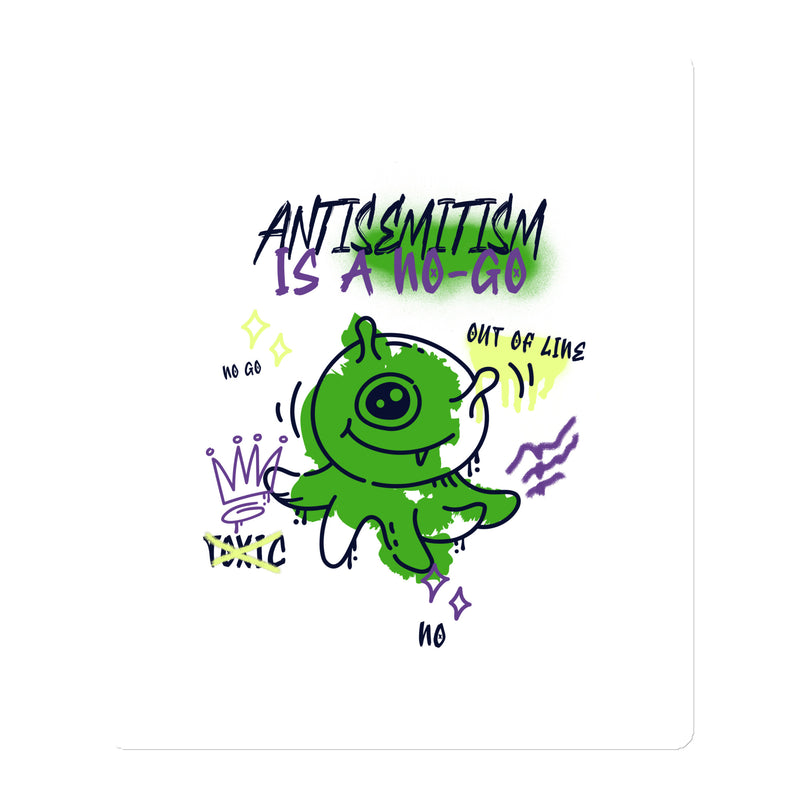 No Go Graffiti Doodle | Antisemitism | Die-Cut Magnet