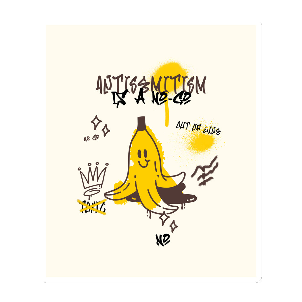 No Go Graffiti Doodle | Antisemitism | Die-Cut Magnet