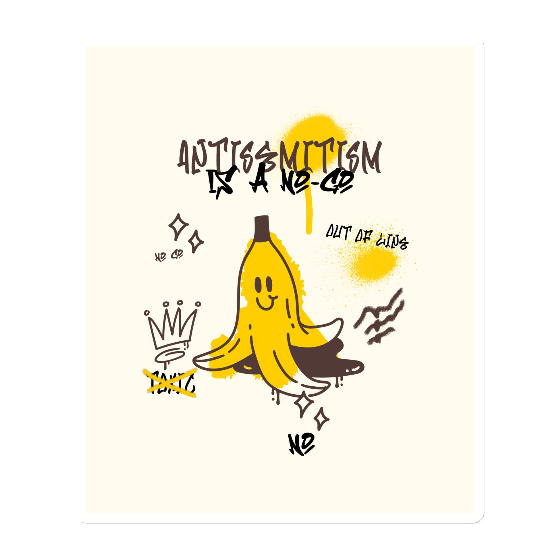 No Go Graffiti Doodle | Antisemitism | Die-Cut Magnet