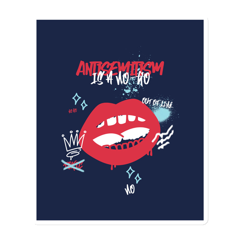 No Go Graffiti Doodle | Antisemitism | Die-Cut Magnet