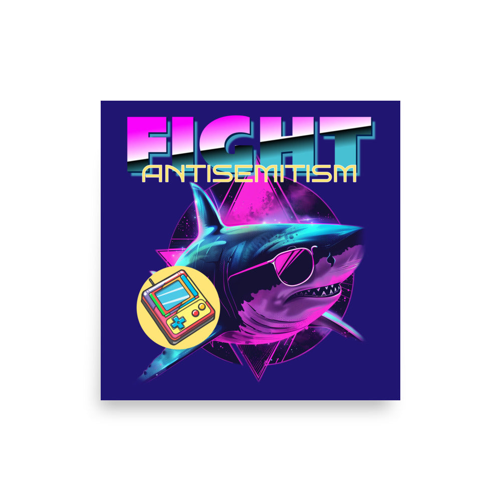 Retro Neon Animal | Fight Antisemitism | Poster Jouparty