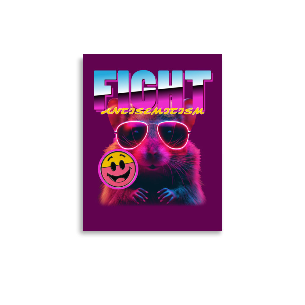 Retro Neon Animal | Fight Antisemitism | Poster