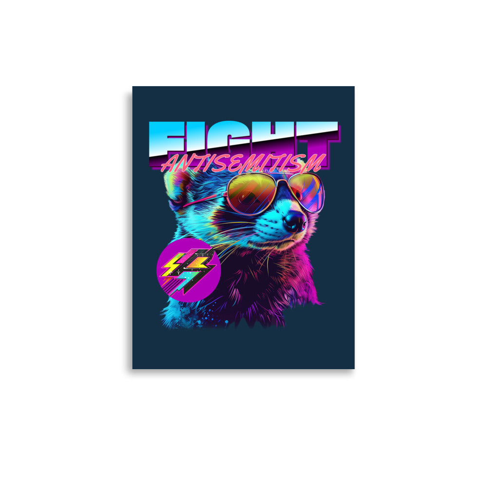 Retro Neon Animal | Fight Antisemitism | Poster Jouparty