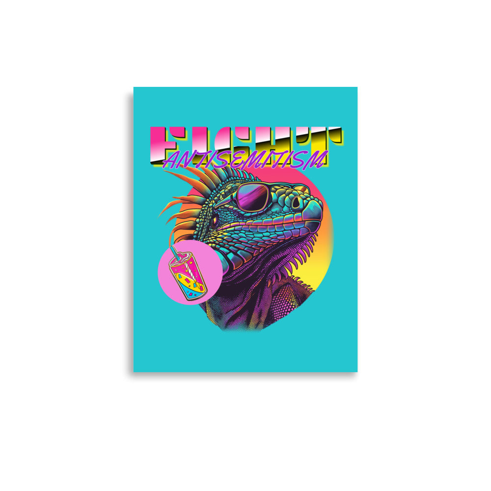Retro Neon Animal | Fight Antisemitism | Poster Jouparty