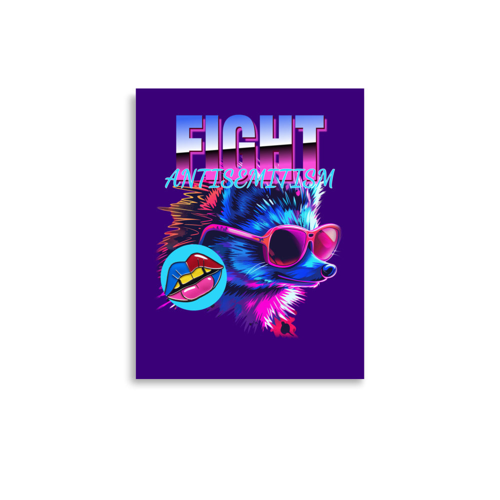 Retro Neon Animal | Fight Antisemitism | Poster Jouparty