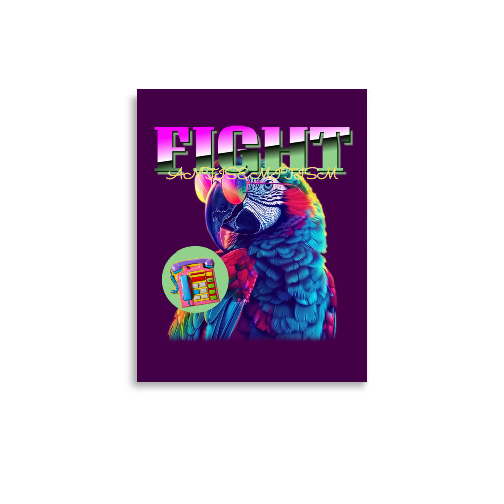Retro Neon Animal | Fight Antisemitism | Poster Jouparty
