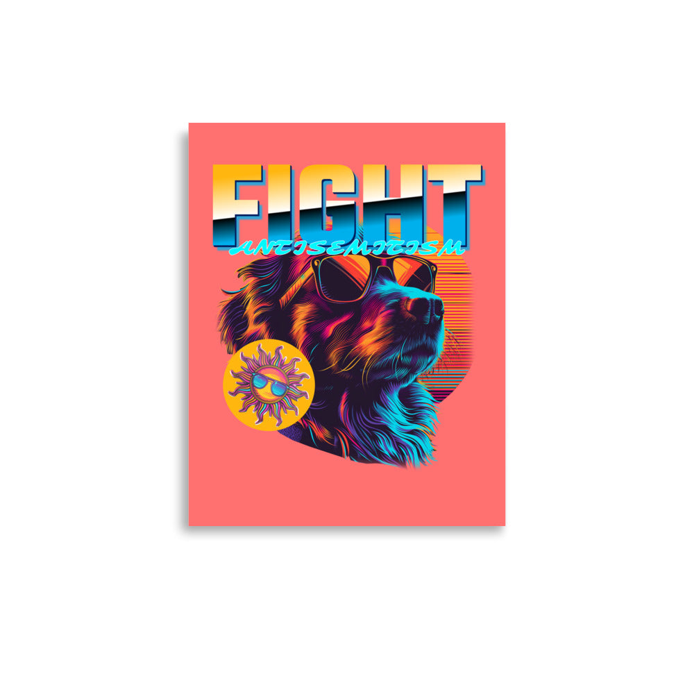 Retro Neon Animal | Fight Antisemitism | Poster Jouparty