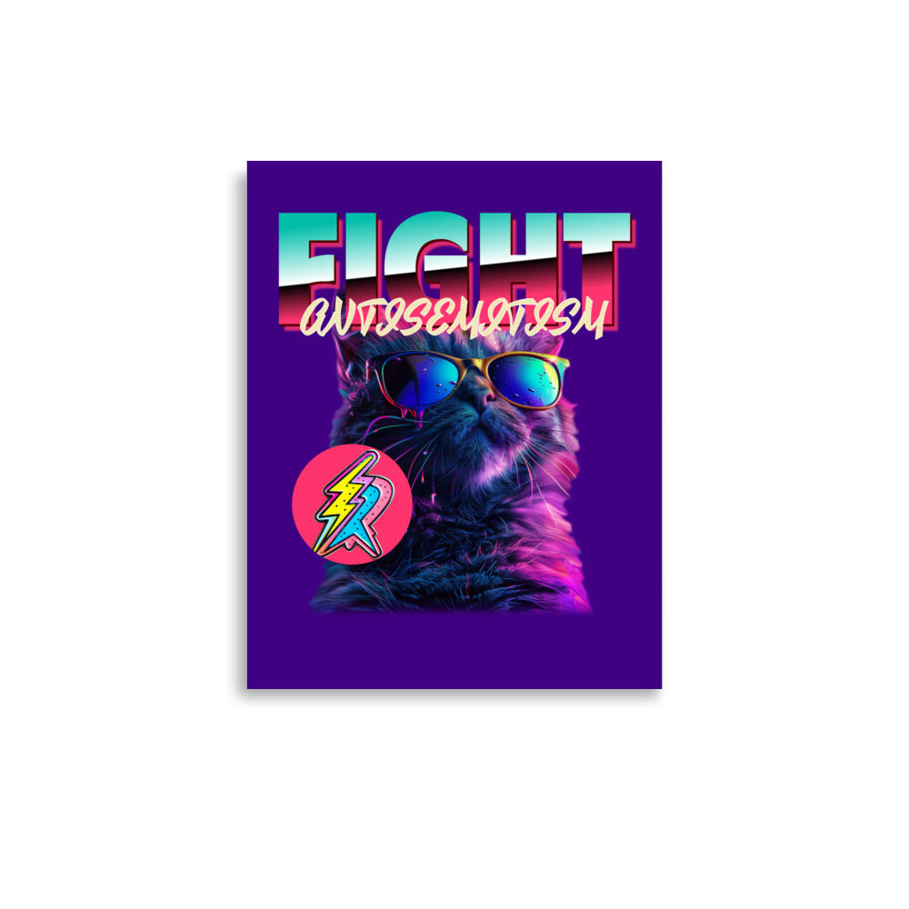 Retro Neon Animal | Fight Antisemitism | Poster Jouparty