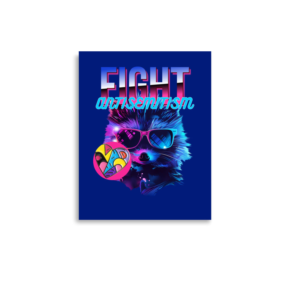Retro Neon Animal | Fight Antisemitism | Poster Jouparty