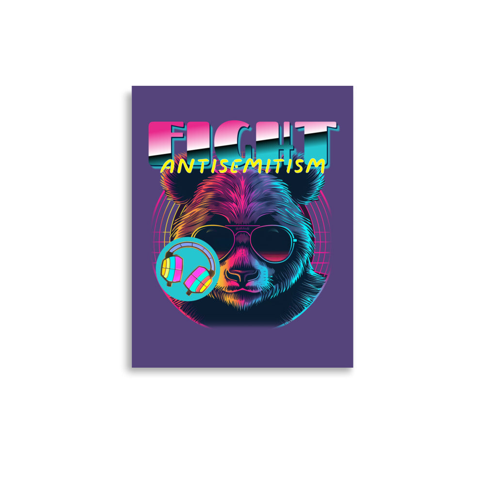 Retro Neon Animal | Fight Antisemitism | Poster
