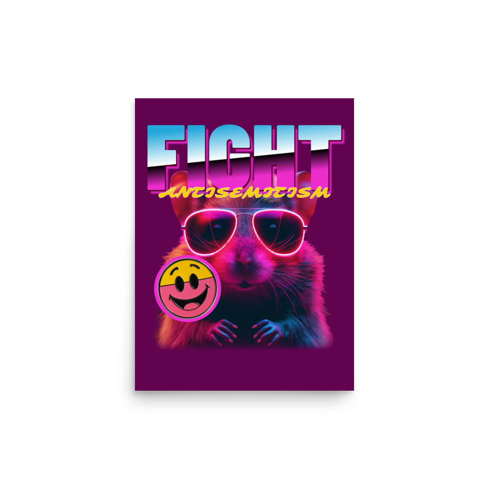 Retro Neon Animal | Fight Antisemitism | Poster