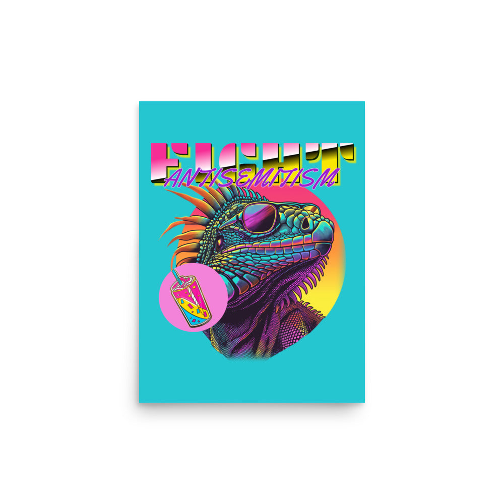 Retro Neon Animal | Fight Antisemitism | Poster Jouparty