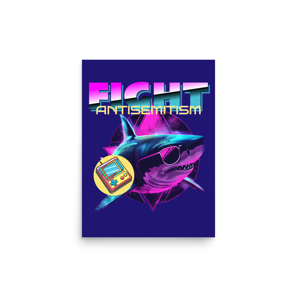 Retro Neon Animal | Fight Antisemitism | Poster Jouparty