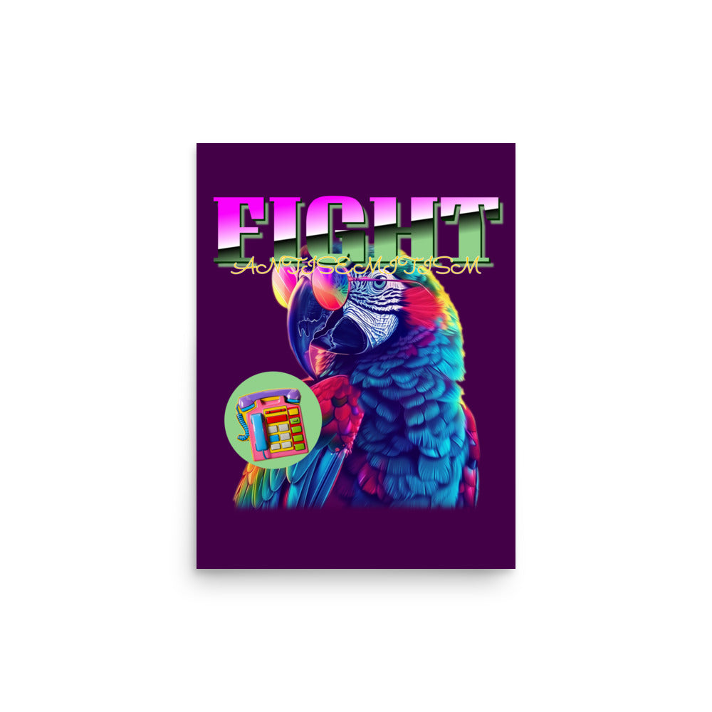 Retro Neon Animal | Fight Antisemitism | Poster Jouparty