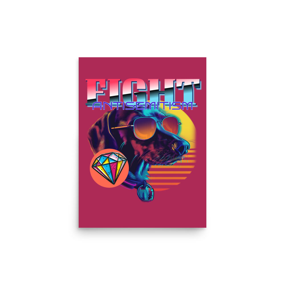 Retro Neon Animal | Fight Antisemitism | Poster Jouparty