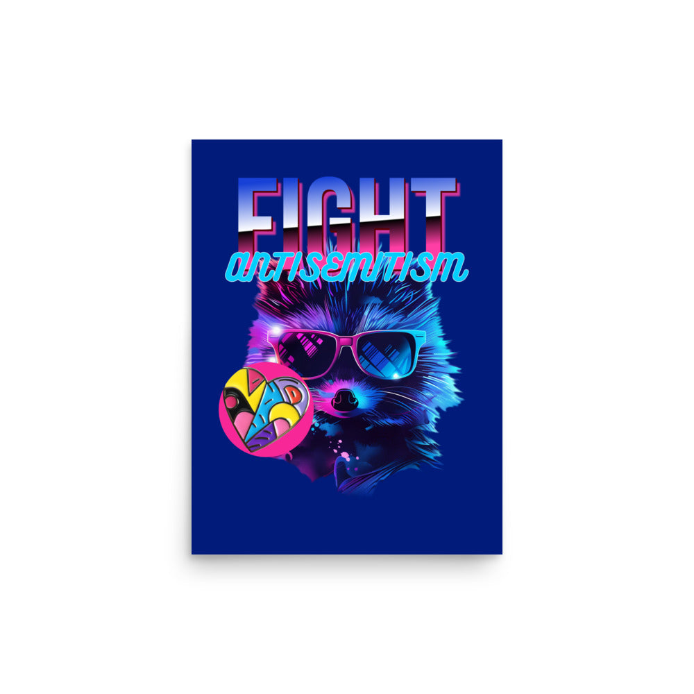 Retro Neon Animal | Fight Antisemitism | Poster Jouparty