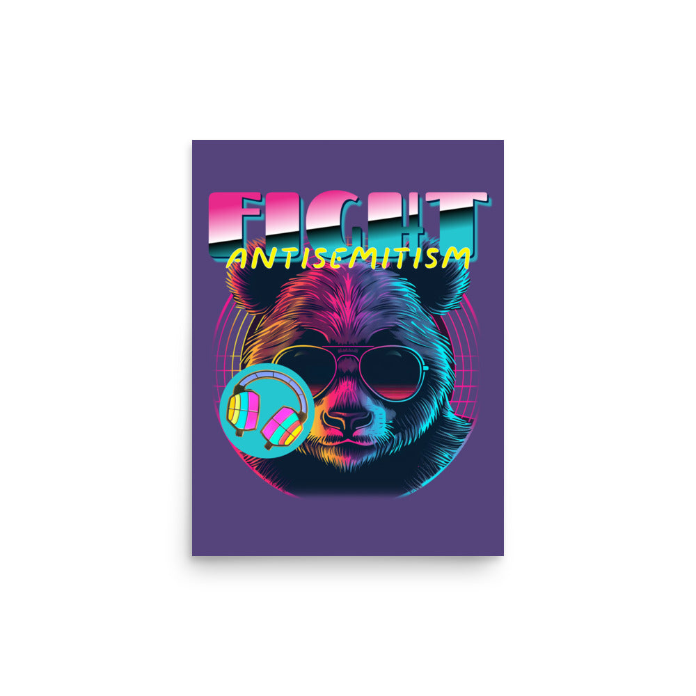 Retro Neon Animal | Fight Antisemitism | Poster