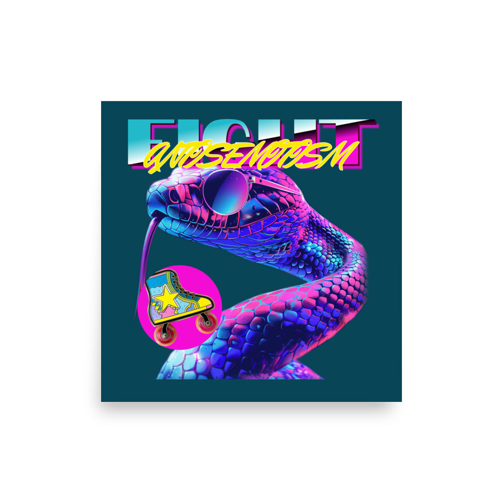 Retro Neon Animal | Fight Antisemitism | Poster Jouparty