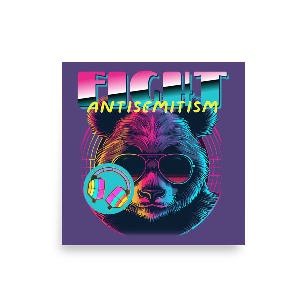 Retro Neon Animal | Fight Antisemitism | Poster