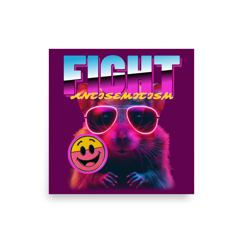 Retro Neon Animal | Fight Antisemitism | Poster