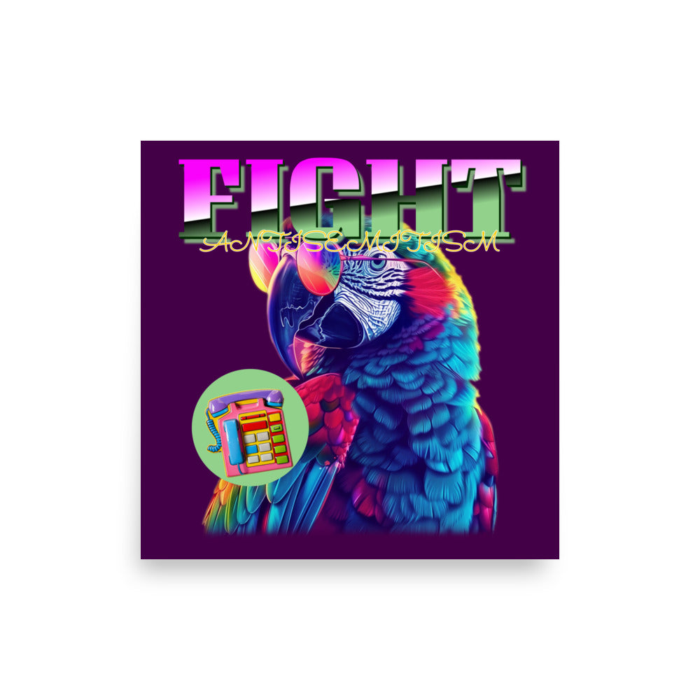 Retro Neon Animal | Fight Antisemitism | Poster Jouparty