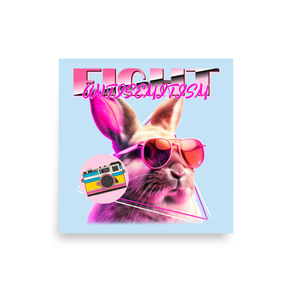 Retro Neon Animal | Fight Antisemitism | Poster Jouparty