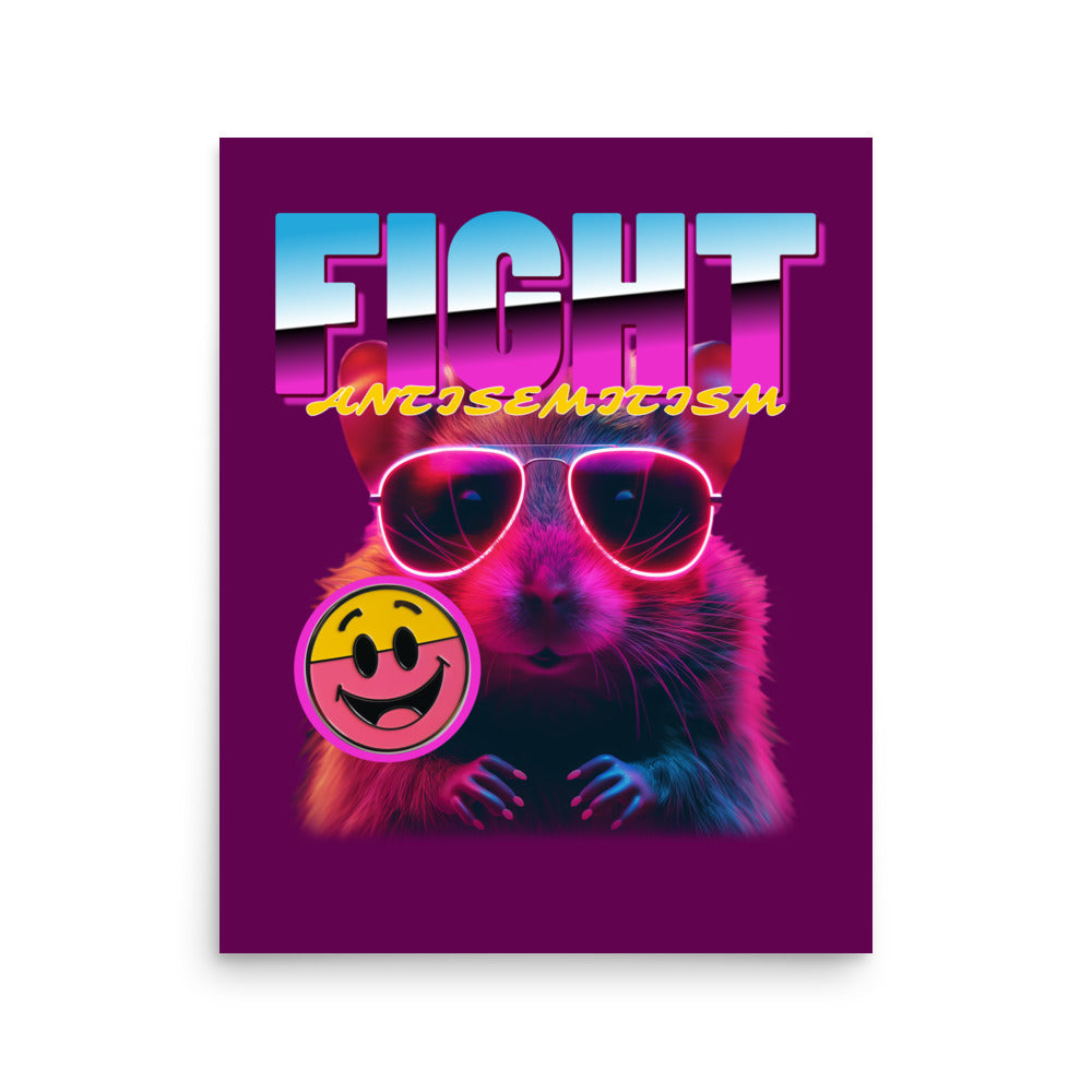 Retro Neon Animal | Fight Antisemitism | Poster