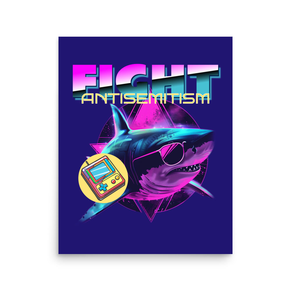 Retro Neon Animal | Fight Antisemitism | Poster Jouparty