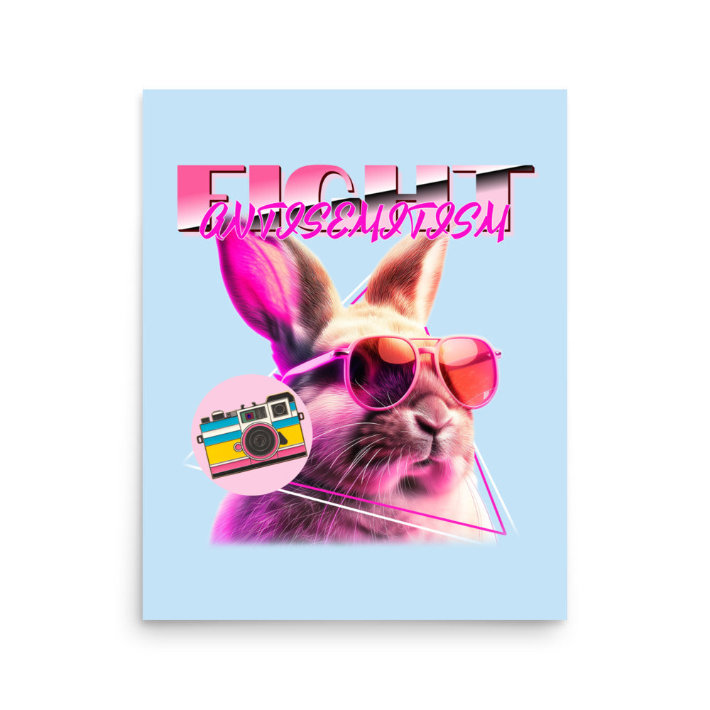Retro Neon Animal | Fight Antisemitism | Poster Jouparty