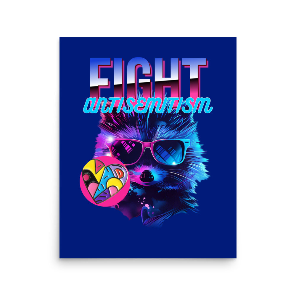 Retro Neon Animal | Fight Antisemitism | Poster Jouparty