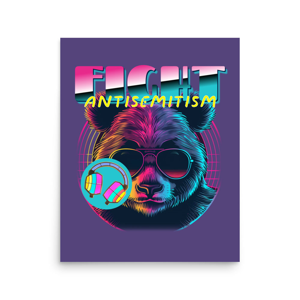 Retro Neon Animal | Fight Antisemitism | Poster