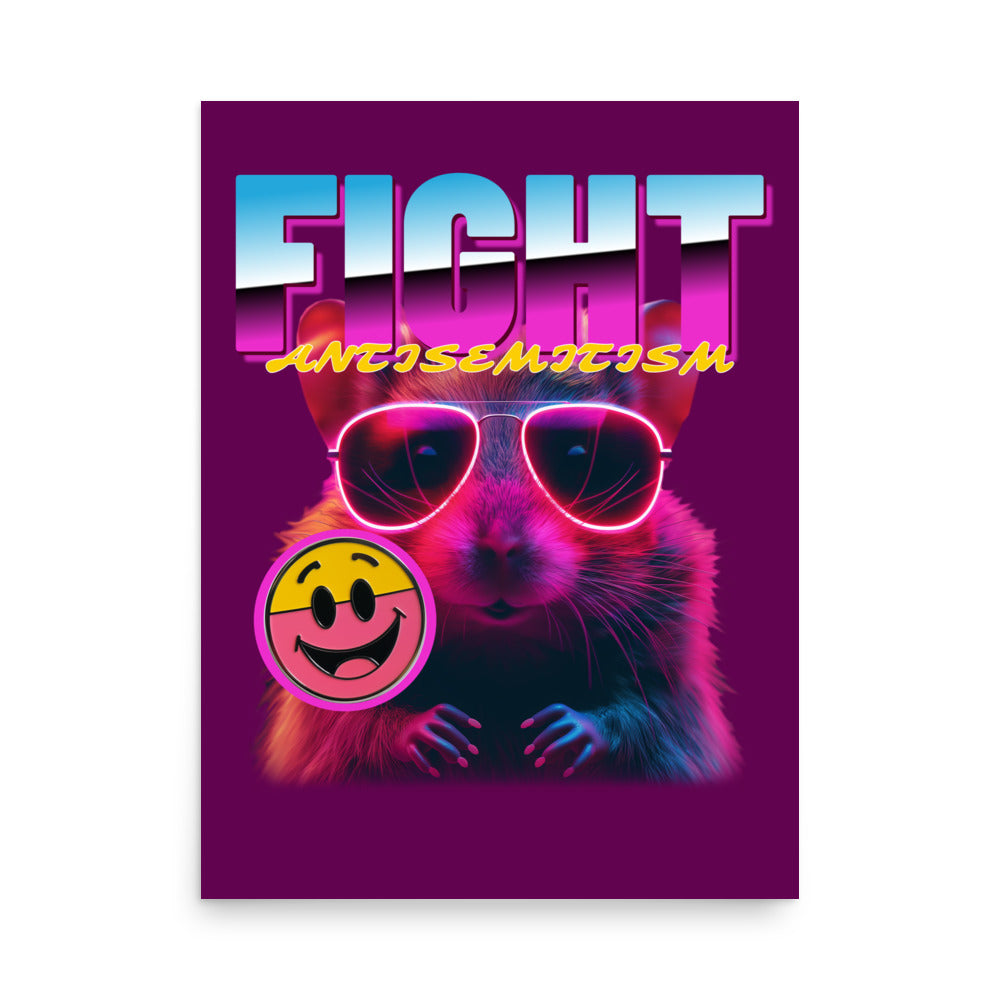 Retro Neon Animal | Fight Antisemitism | Poster
