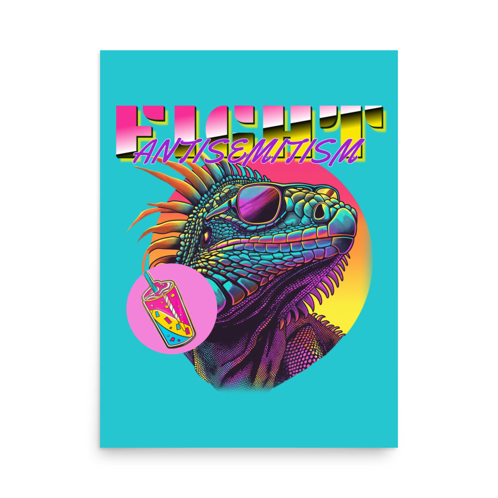 Retro Neon Animal | Fight Antisemitism | Poster Jouparty